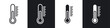 © Ghori - Thermometer half icon set. normal temperature vector symbol in black filled and outlined style.