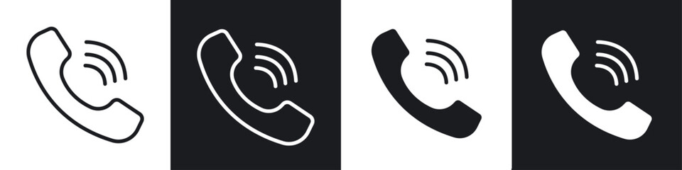 Phone call icon set. contact support button. mobile phone vector symbol.