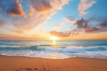 Sticker - Sunset beach wallpaper sky outdoors horizon.