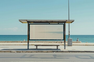 Canvas Print - Billboard stand mockup outdoors architecture electronics.