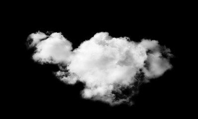 Wall Mural - White Clouds Sky on Black background, Isolated abstract soft group of fluffy Smoke, Steam, Fog or Haze,Wide horizontal illustration of nature elements for landscape design