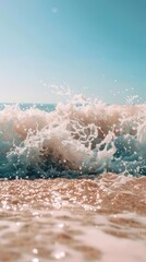 Poster - Beach waves wallpaper background shoreline outdoors horizon.