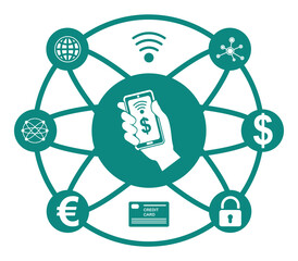 Sticker - Concept of mobile payment