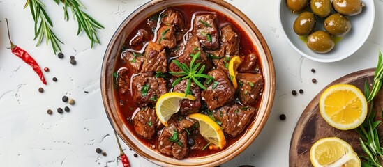 Wall Mural - Beef Stew with Lemon and Rosemary