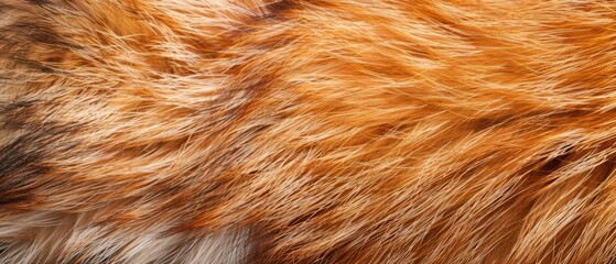 panoramic close-up, high detail scan of fox fur material, generative ai