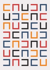 Wall Mural - geometric poster with square lines. placard design in flat style.