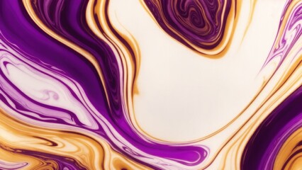 Wall Mural - Brown purple Golden wave Modern colorful curved marble ink background