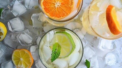 Sticker - Mixed Drinks with Tequila Gin Vodka Citrus and Ice