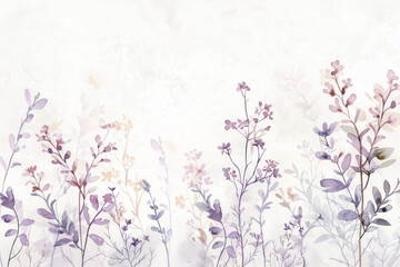 Sticker - Delicate watercolor style illustration of wildflowers in pastel shades on a white background.
