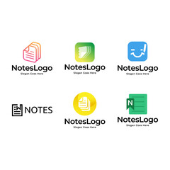 Sticker - Set of notepad vector, icon or logo sign symbol illustration