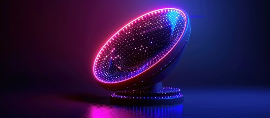 Wall Mural - Futuristic LED Sphere with Pink and Blue Neon Lights