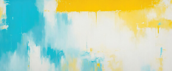 Wall Mural - Abstract art background oil painting Yellow and white, Turquoise blue