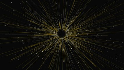Wall Mural - luxury golden light sparkling tunnel particles wave stage stardust shimmering galaxy floor shining d