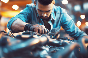 Photo of a male working as car mechanic