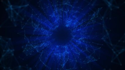Wall Mural - abstract flowing data digital cyberspace cyber world, sci-fi grid, hyperspace in time travel backgro