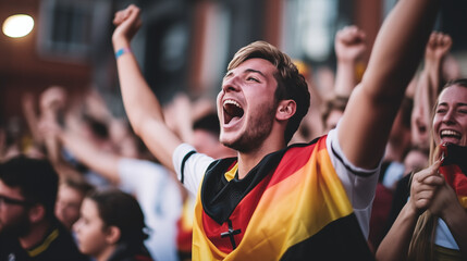 cheering german football fan, uefa euro 2024 