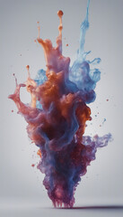 Wall Mural - Dripping liquid smoke frozen in an abstract futuristic 3d texture isolated on a transparent backgrou