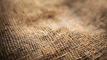 Wall Mural - A close up of a piece of burlap fabric with a grainy texture