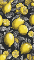 Canvas Print - Lemon sketch art illustrated