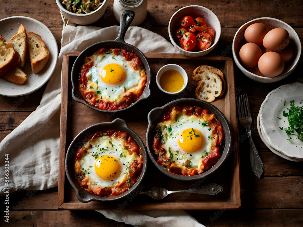 Rustic Meals A rustic, farmhouse-style menu that highlights hearty egg dishes like ...