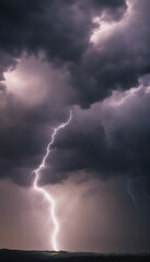 Sticker - Stormy sky with lightning bolts isolated on transparent background Lightning thunderstorm flashes Da