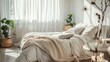 © ASA Creative - bedroom with bed, nightstand and wall art, plants, cozy bedroom home design, interior bedroom