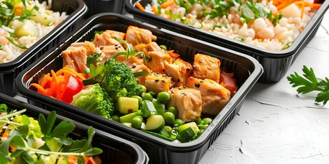 Convenient meal delivery service providing delicious meals tailored to dietary preferences. Concept Gourmet Menus, Customized Diets, Fresh Ingredients, Time-Saving Meals, Healthy Eating