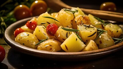 Wall Mural - Rosemary Roasted Potatoes with Cherry Tomatoes