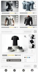 Wall Mural - Online marketplace application and website animation. E-commerce and shopping for clothes products. Marketing, commerce and t-shirt sales home page.