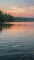 Poster - sunset over the lake