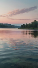 Wall Mural - sunrise over the lake