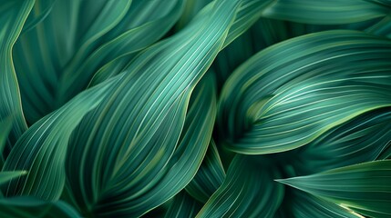 Green tropical plant close-up