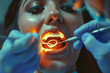 © Prasanth - A woman is getting her teeth cleaned by a dentist