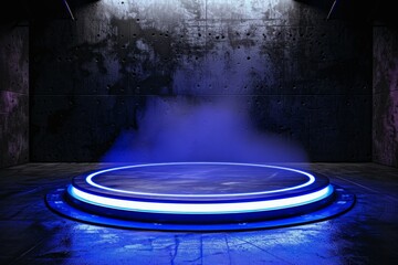 Wall Mural - Lighting space technology ring indoor stage background 