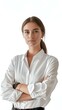 © Karen - Confident Businesswoman in White Shirt with Arms Crossed
