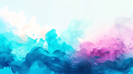 Pale blue pastel background with space above for text flat design top view clear sky theme watercolor Triadic Color Scheme