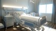 © xxom.o - Empty Hospital Room with a Bed and Window