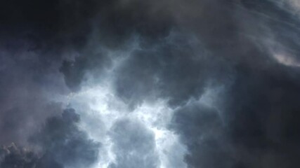 Wall Mural - black clouds and the thunderstorm, ultra hd