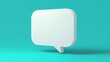 © Iqbal - Turquoise setting with a large white square speech bubble, blank for customization.