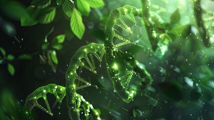 Poster - DNA gene background science helix cell genetic medical biotechnology