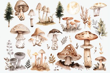 Canvas Print - Magical Mushrooms: A digital planner sticker