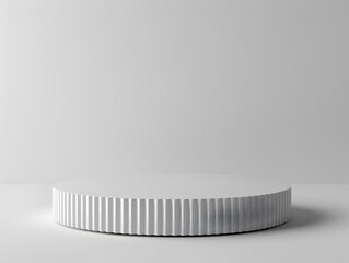 Wall Mural - Simple Cylindrical Podium on Clean White Background for Product Spotlight Presentation