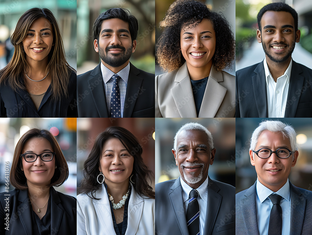 Diverse business team professional headshots multicultural corporate ...