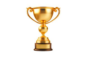 Wall Mural - Gold trophy cup isolated on transparent background