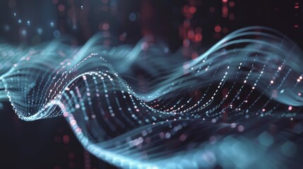 Wall Mural - abstract blue and red digital wave