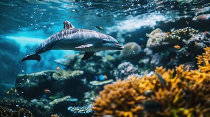 Wall Mural - wildlife animal underwater 