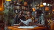 © AS Photo Family - Young African Businesspeople Laughing Together While Discussing Documents in a Cozy Library Cafe