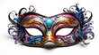 © Canities - Luxurious feathered carnival mask with white background