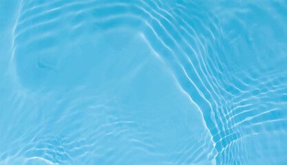Sticker - Blue water with ripples on the surface. Defocus blurred transparent blue colored clear calm water surface texture with splashes and bubbles. Water waves with shining pattern texture background.