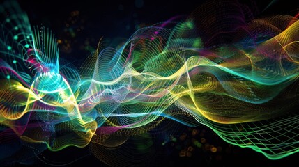 Wall Mural - abstract digital waves of color